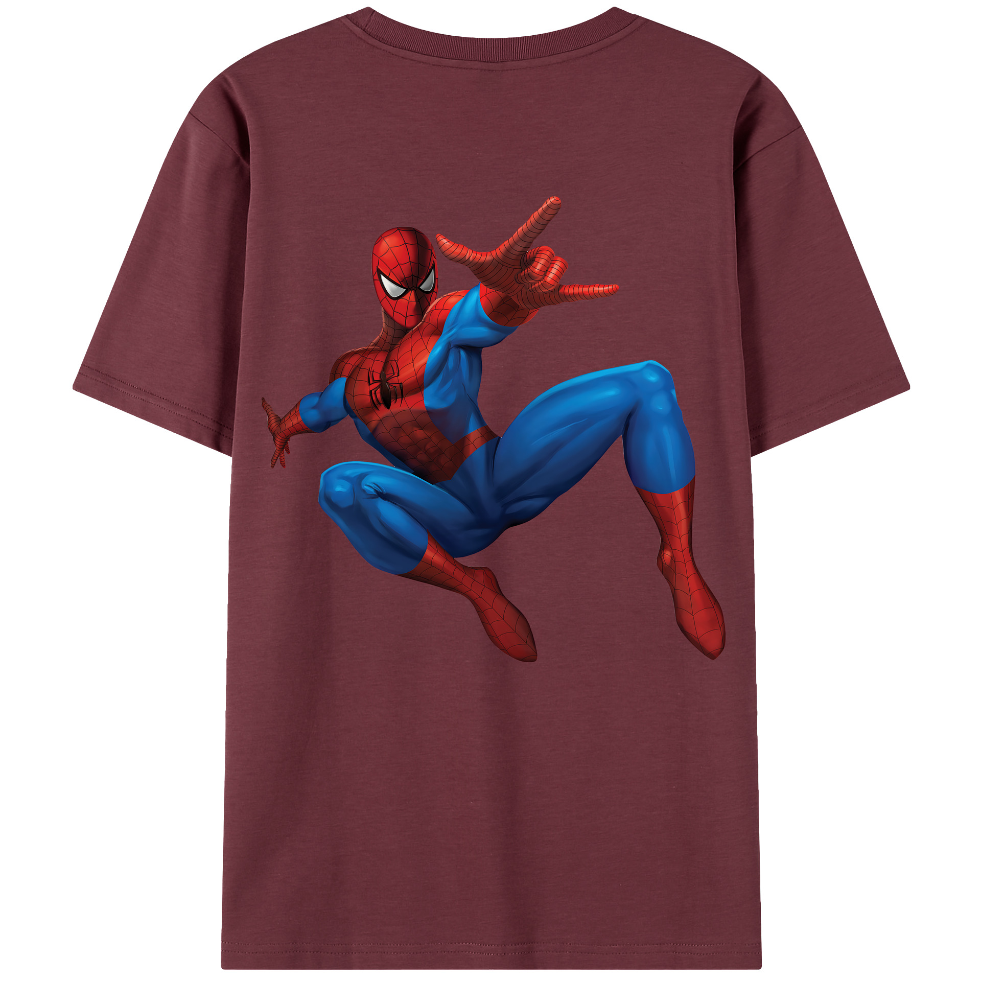 （画像用） Spider Man スパイダーマン 綿100％半袖Tシャツ（背面プリント）